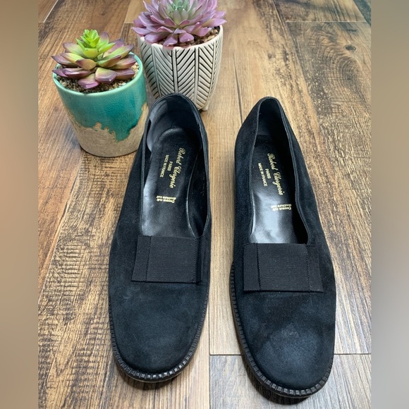 ROBERT CLERGERIE PARIS BLACK SUEDE GROSGRAIN BOW Loafer - Picture 2 of 9